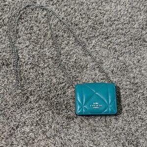 Coach Teal Mini Quilted Bag